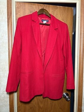 J.C. Hook Women’s 100% wool Red Single-Button Blazer
